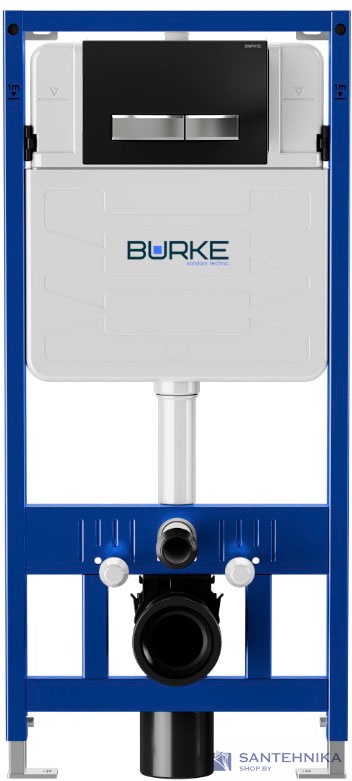 Инсталляционная система Burke MOD1 с кнопкой 09, черная/хром/черная