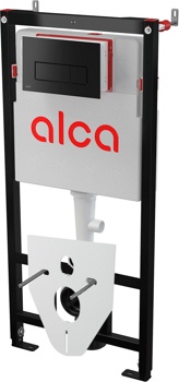 Сет 4 в1 система инсталляции AlcaPlast AM101/1120+M578+M91 (кнопка черная) - фото