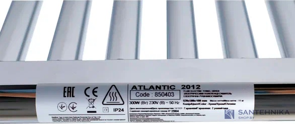 Электрический полотенцесушитель Atlantic 2012 NW 500W, белый узкий