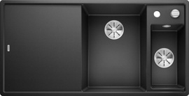 Кухонная мойка Blanco Axia III 6 S-F Антрацит 6 S-F (антрацит, чаша справа, стекло, с клапаном-автоматом InFino) - фото