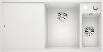 Кухонная мойка Blanco Axia III 6 S-F Белый 6 S-F (белый, чаша справа, стекло, с клапаном-автоматом InFino) - фото