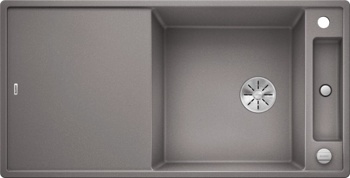 Кухонная мойка Blanco Axia III XL 6 S (алюметаллик, разделочный столик ясень, с клапаном-автоматом InFino®) - фото