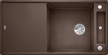 Кухонная мойка Blanco Axia III XL 6 S (кофе, разделочный столик ясень, с клапаном-автоматом InFino®) - фото