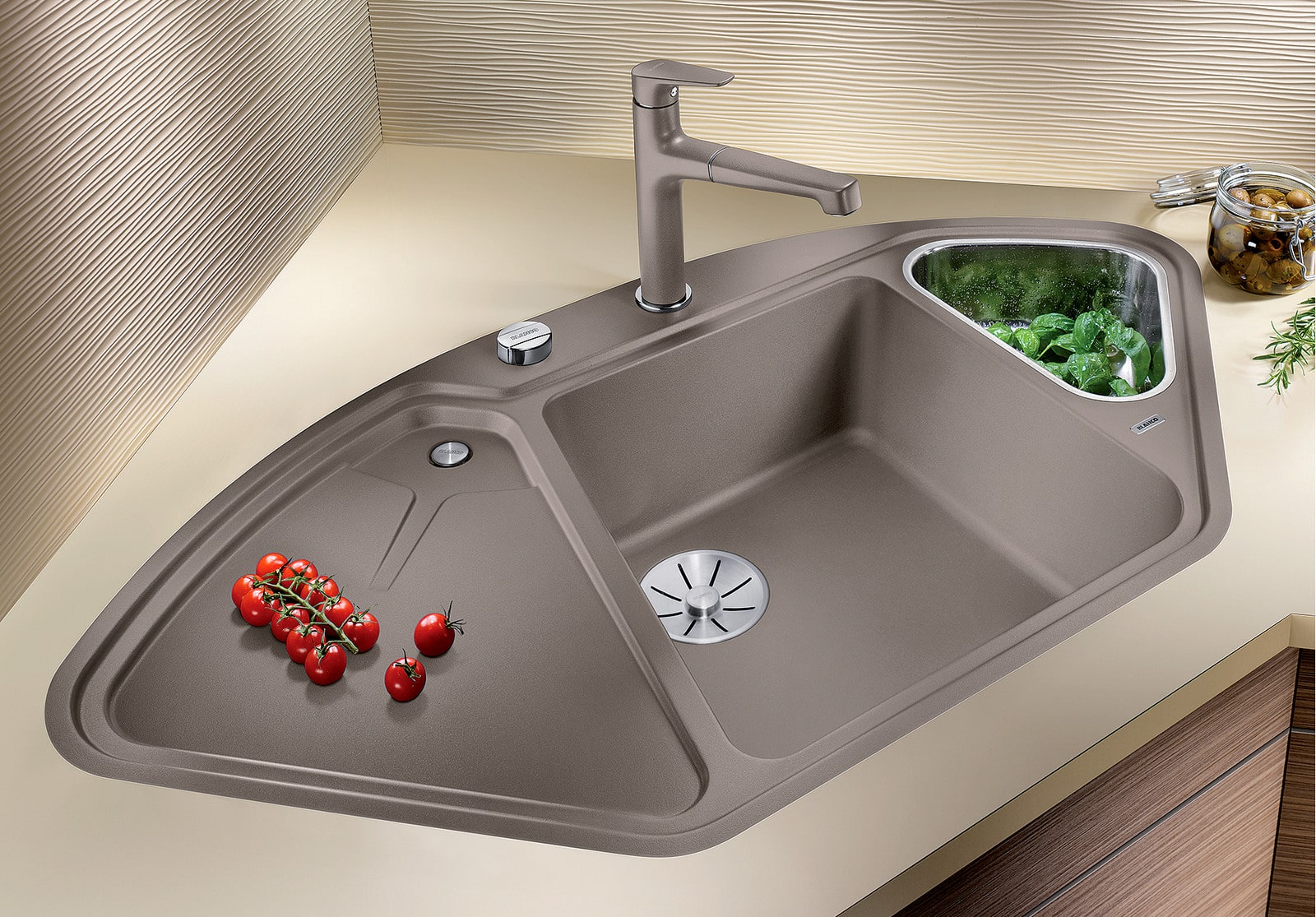Кухонная мойка Blanco Delta II-F (алюметаллик, с клапаном-автоматом InFino®)