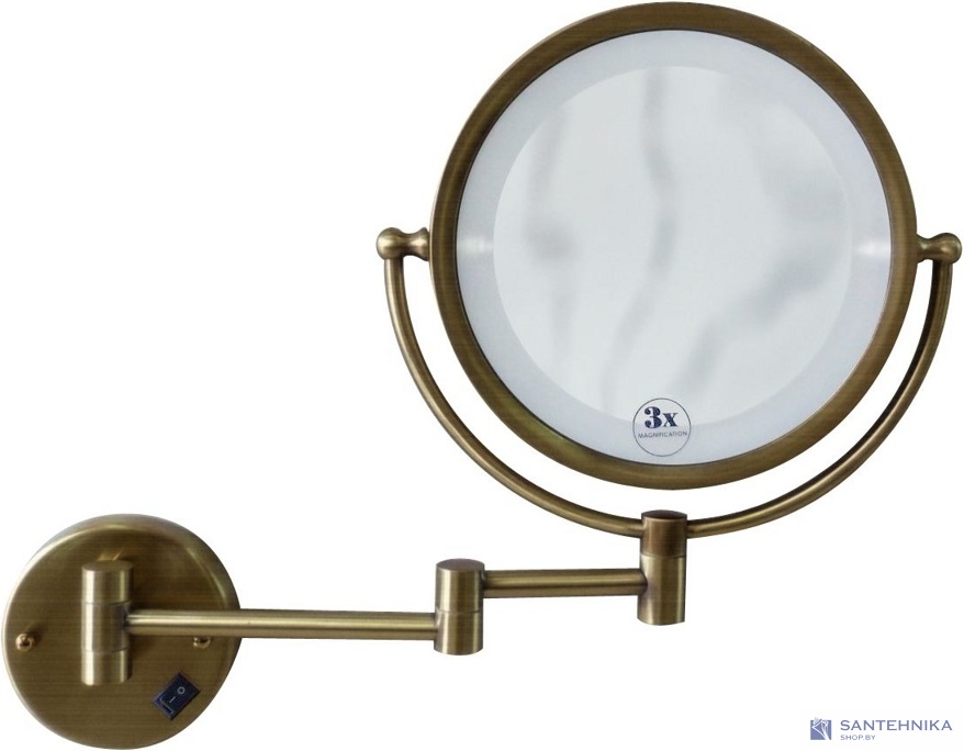 Зеркало увеличительное с подсветкой Boheme Medici 501/Бронзовое