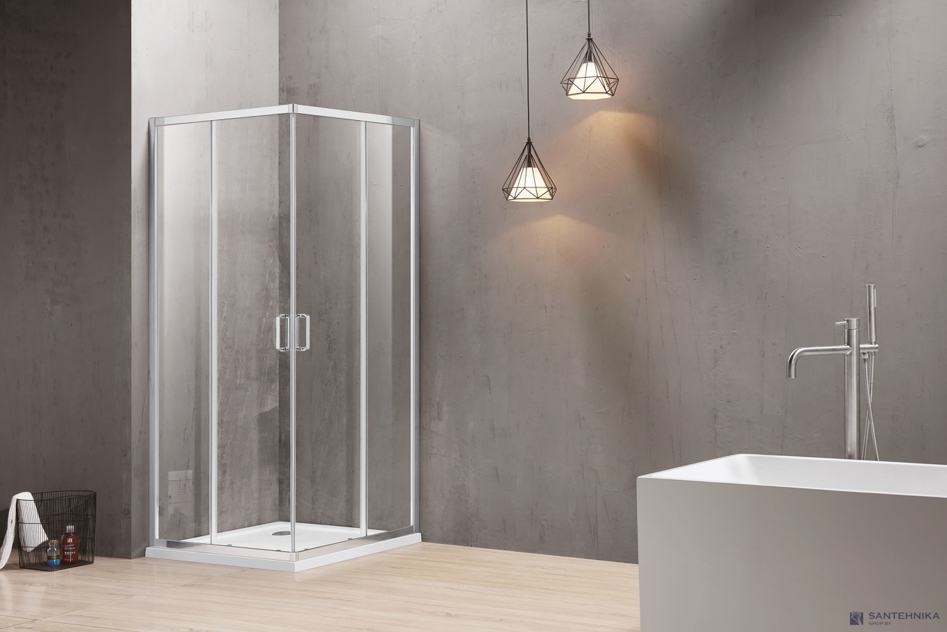 Душевой угол Adema Glass Line Vierkant 100х100 см, прозрачная
