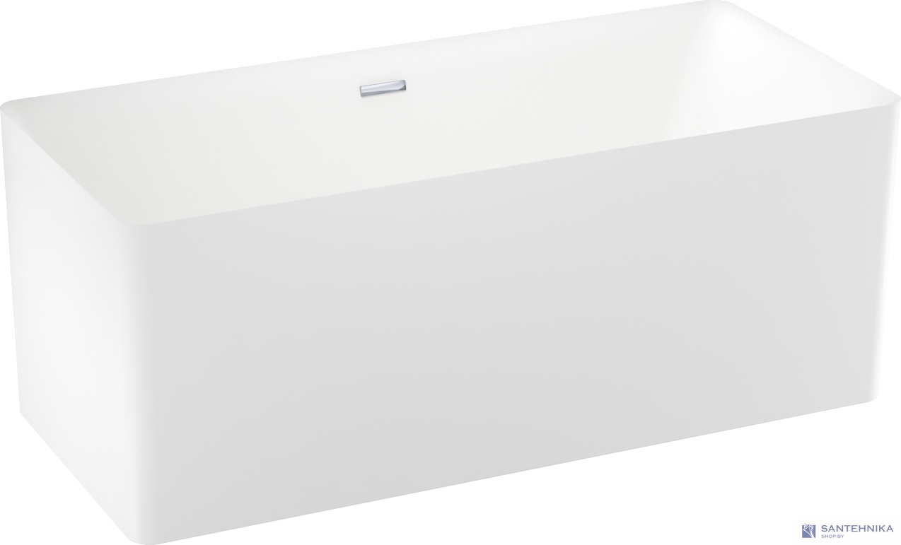 Отдельностоящая акриловая ванна Wellsee Pure 166x77 матовая белая, слив хром