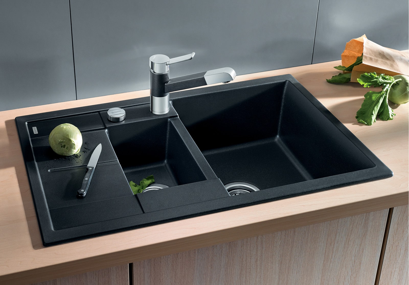 Кухонная мойка Blanco Metra 6 S Compact (черный, с клапаном-автоматом) - фото2