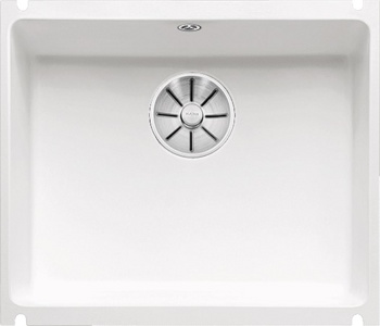 Кухонная мойка Blanco Subline 500-U керамика (глянцевый белый, с отводной арматурой InFino®) - фото