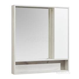 Зеркальный шкаф Aquaton Флай 80 белый, дуб крафт 1A237702FAX10 - фото