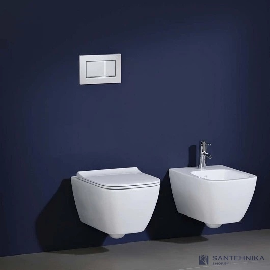 Унитаз Geberit Smyle Square Rimfree 500.685.01.2 подвесной с крышкой Soft