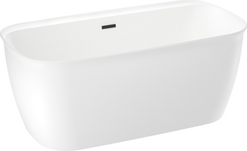Отдельностоящая акриловая ванна Wellsee Brillant iCon 160x80, слив чёрный - фото