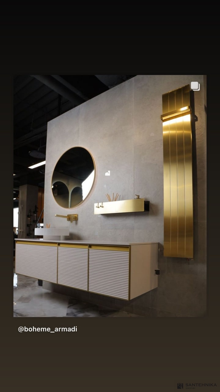 Полотенцесушитель электрический Boheme Flat, золото