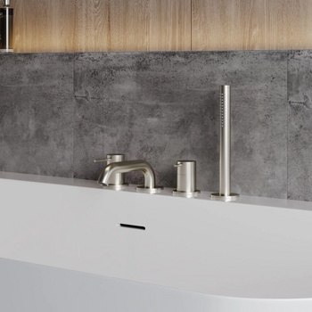 Смеситель на борт ванны AQUAme Siena AQM6219BN, никель - фото2