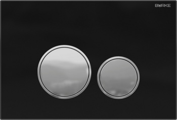 Смывная клавиша Burke тип 06, черное стекло/ хром глянец - фото