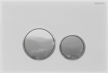 Смывная клавиша Burke тип 06, белое стекло/ хром глянец - фото