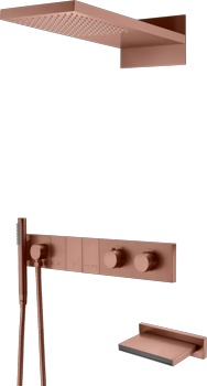 Душевая система термостатическая на 3 канала скрытого монтажа Boheme Zodiac 133-2-BRB - фото