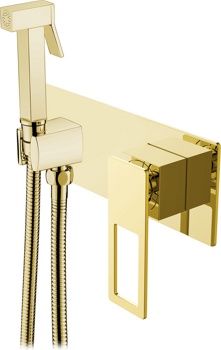Гигиенический набор со смесителем Boheme Q 147-G золото - фото