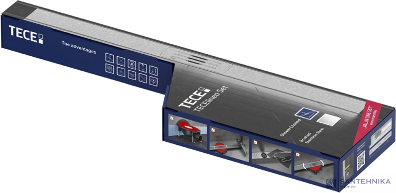Подрезной дренажный канал с решетеой TECE TECElineo 100 см