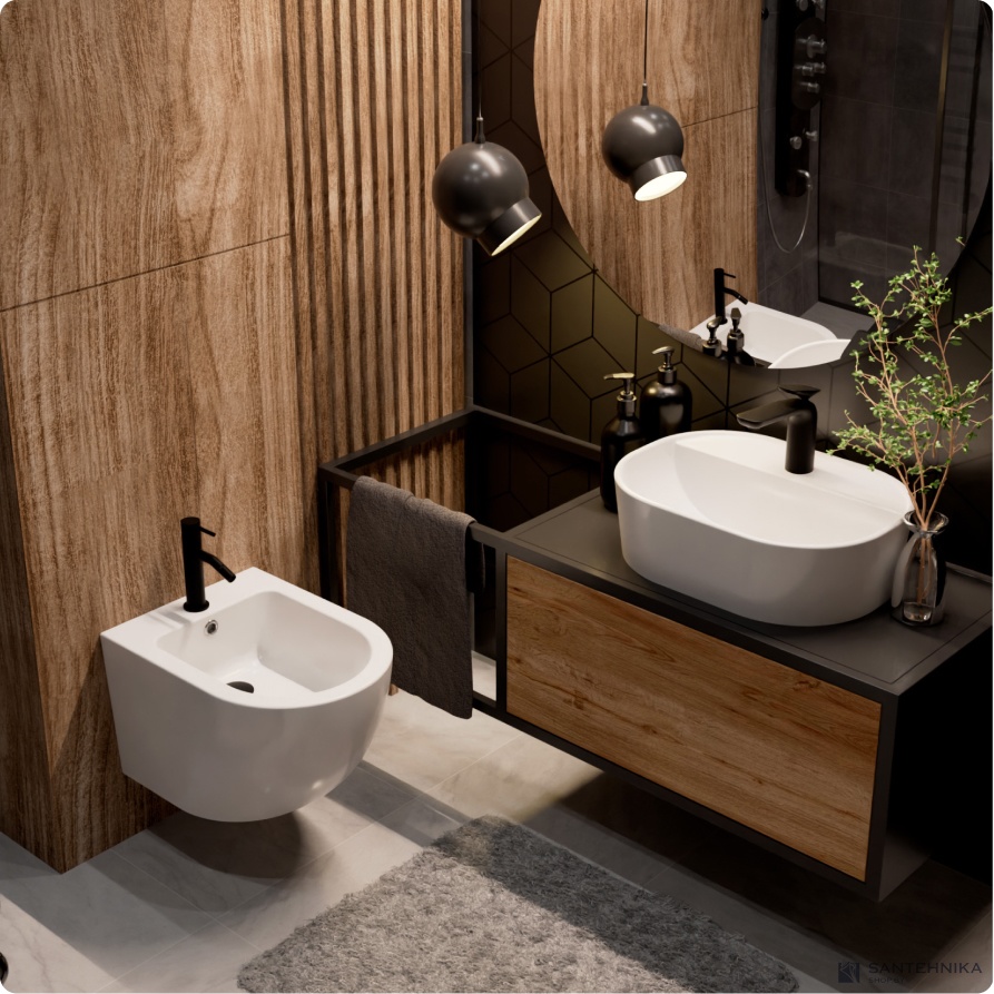 Смеситель для биде AQUAme Siena AQM6216MB, черный