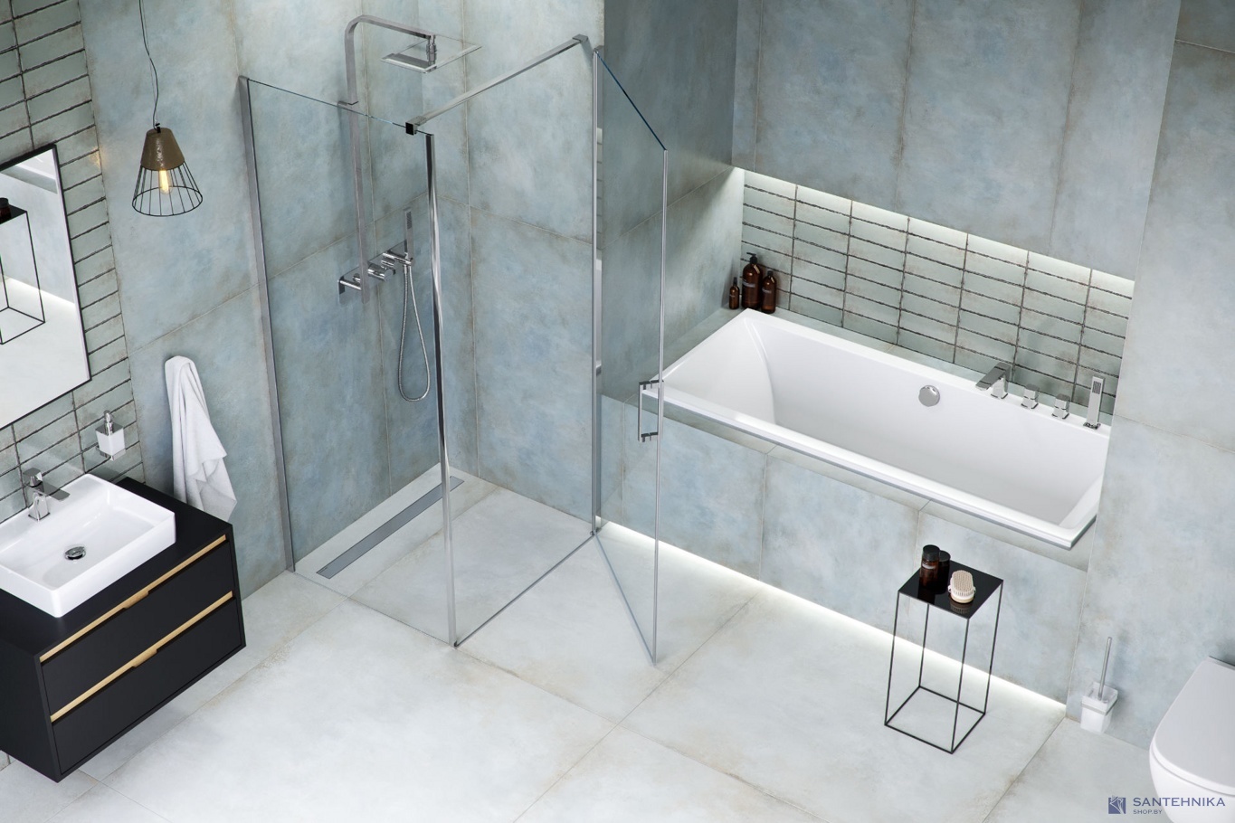 Акриловая ванна Excellent Pryzmat Slim 180x80
