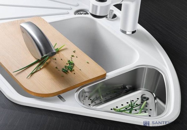 Кухонная мойка Blanco Delta II (белый, с клапаном-автоматом InFino®)