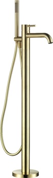 Смеситель для ванны напольный AQUAme Siena AQM6218BG, золото матовое - фото