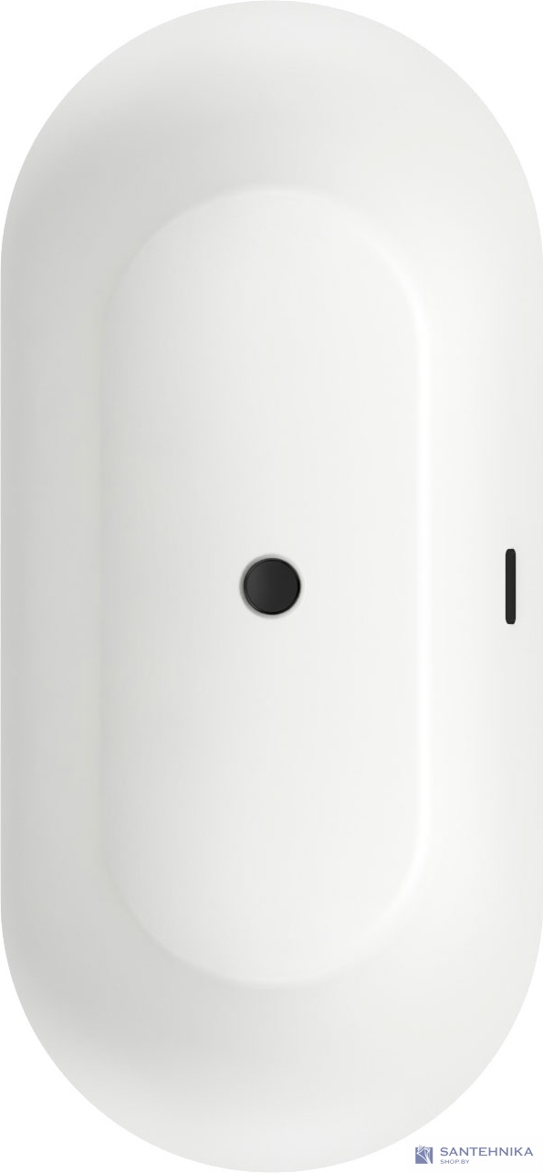 Отдельностоящая акриловая ванна Wellsee Croquis 166x77 чёрно-белая, сифон чёрный