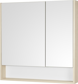 Зеркальный шкаф Aquaton Сканди 90 белый, дуб верона 1A252302SDB20 - фото