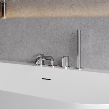 Смеситель на борт ванны AQUAme Siena AQM6219CR, хром - фото2