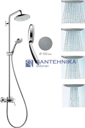 Душевая система Hansgrohe Croma 220 Showerpipe 27222000