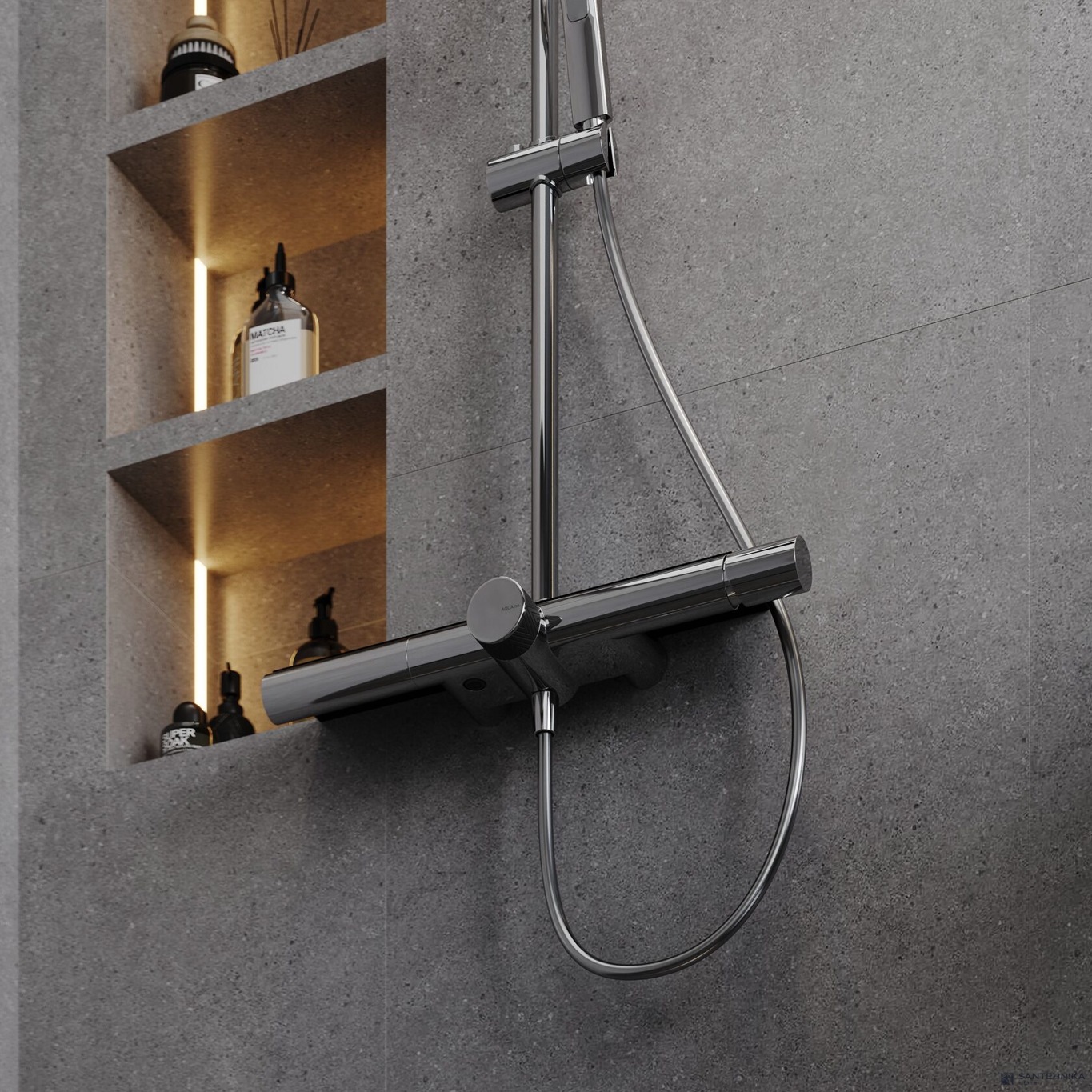 Душевая система для ванны AQUAme AQM8010CR, хром