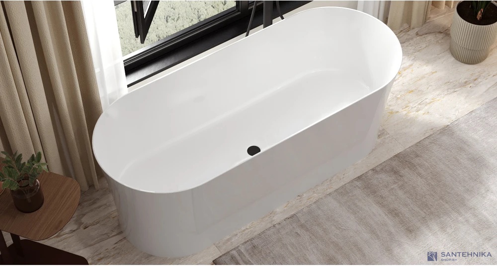 Каменная ванна Canterno Аликанте 170, белый матовый