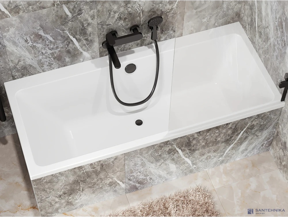 Каменная ванна Canterno Мерида 170, белый матовый