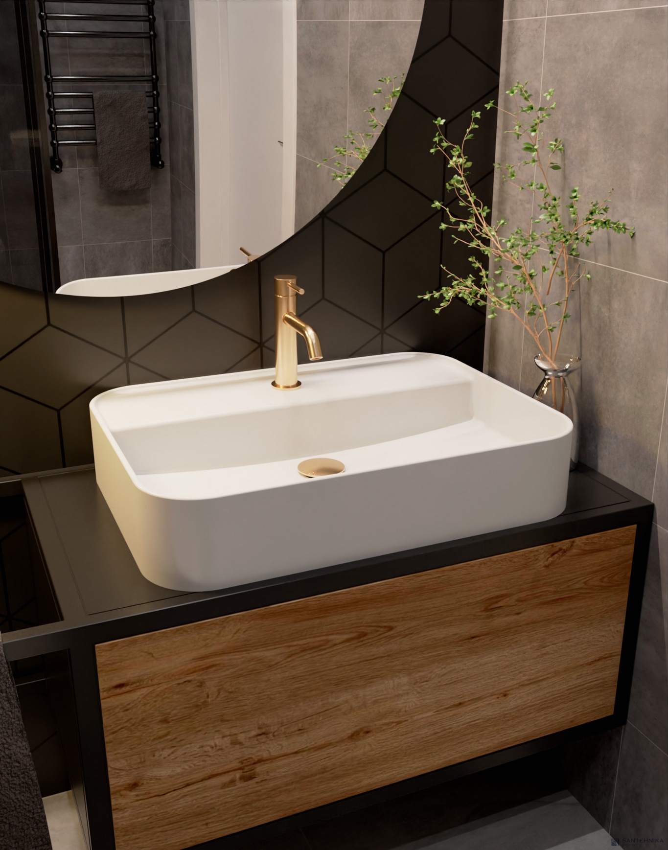 Смеситель для умывальника AQUAme Siena AQM6210GG, золото