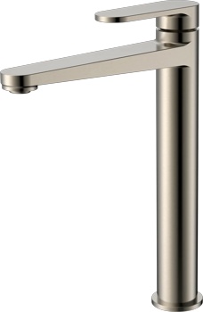 Смеситель для умывальника высокий AQUAme Novara AQM6914BN, никель - фото