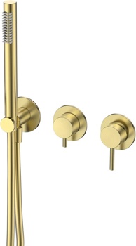 Смеситель 3-х канальный скрытого монтажа AQUAme Siena AQM8805BG, золото матовое - фото