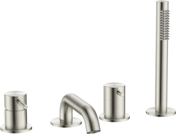 Смеситель на борт ванны AQUAme Siena AQM6219BN, никель - фото