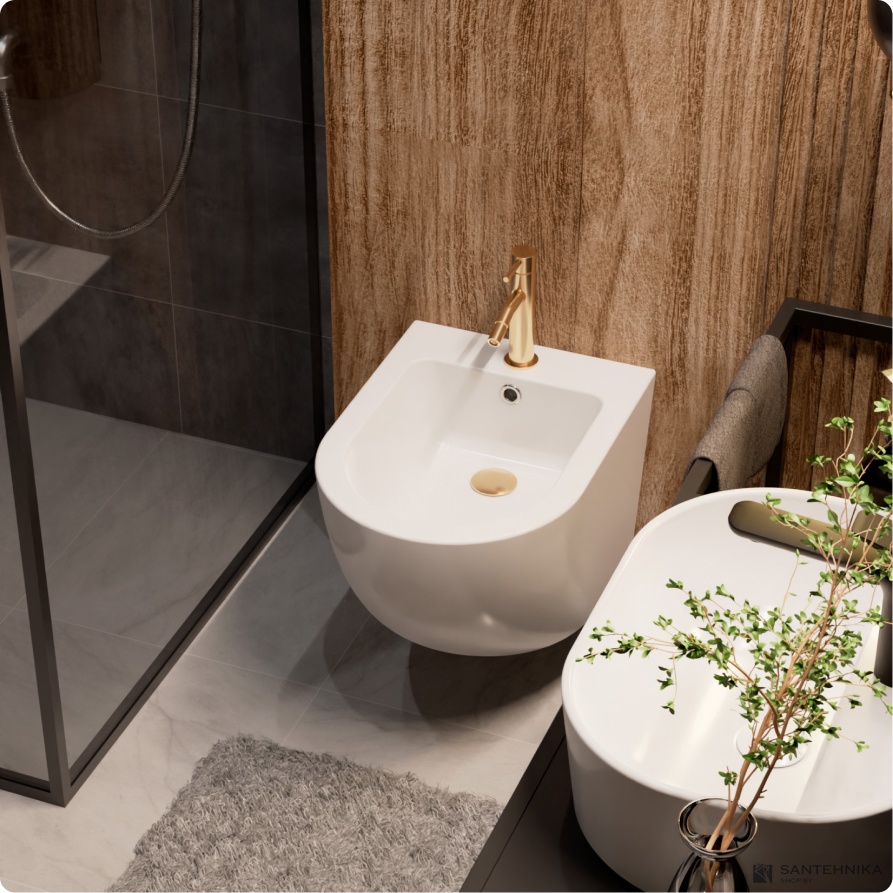 Смеситель для биде AQUAme Siena AQM6216GG, золото