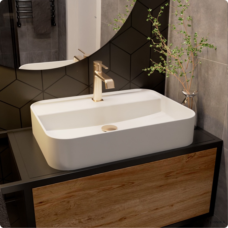 Смеситель для умывальника AQUAme Asti AQM6410BG, золото матовое