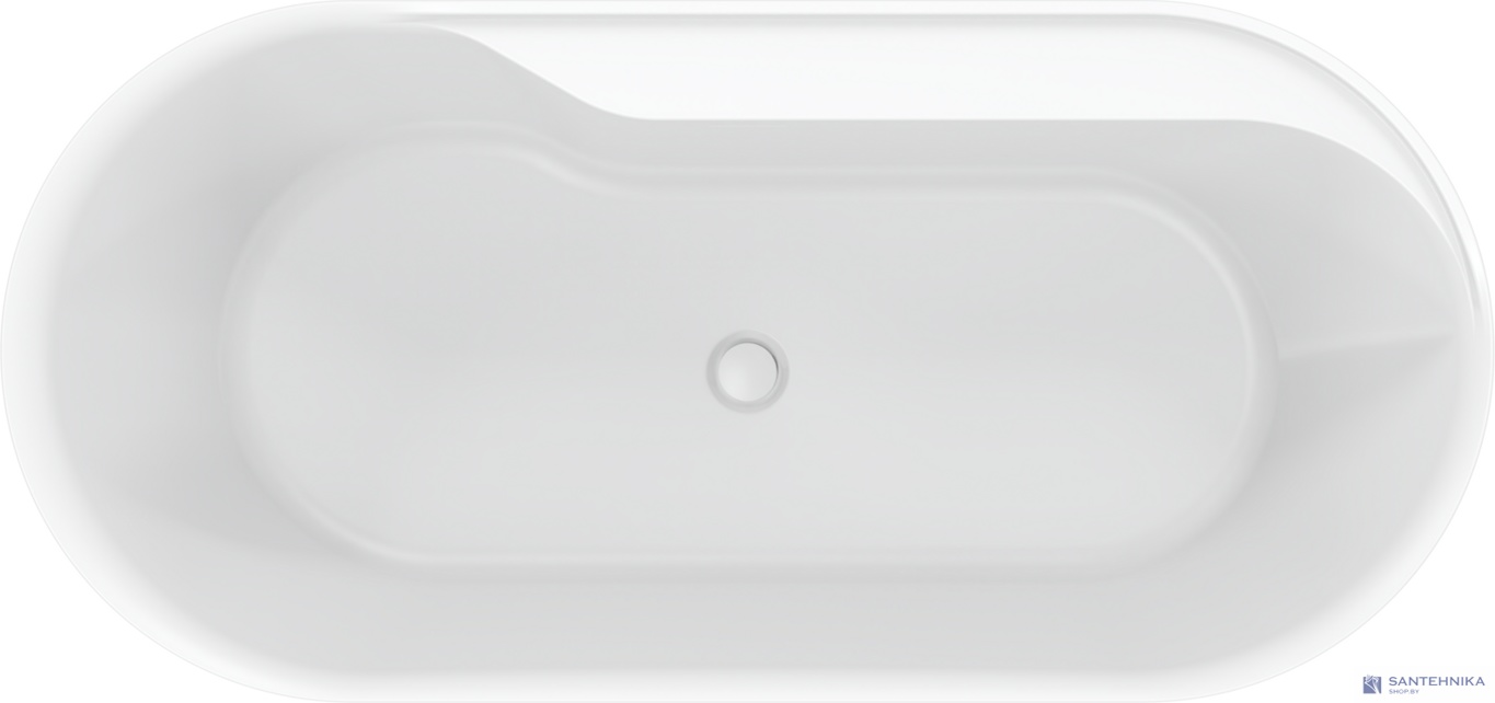 Акриловая отдельностоящая ванна AQUAme AQM3505MW-R, белый мат 180х85 см 