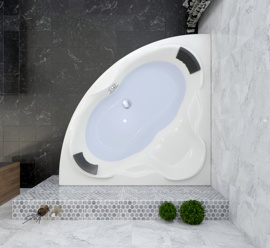 Акриловая угловая ванна Lavinia Boho Elegant 150x150 с подголовниками - фото2
