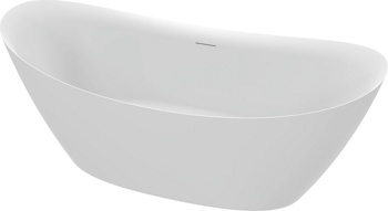 Акриловая отдельностоящая ванна AQUAme AQM3504MW, белый мат 170х75 см  - фото