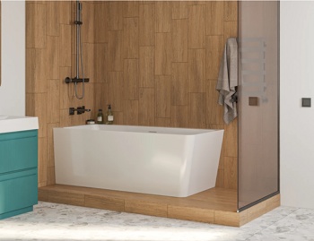 Каменная ванна Canterno Гандия 160L, белый глянцевый - фото2