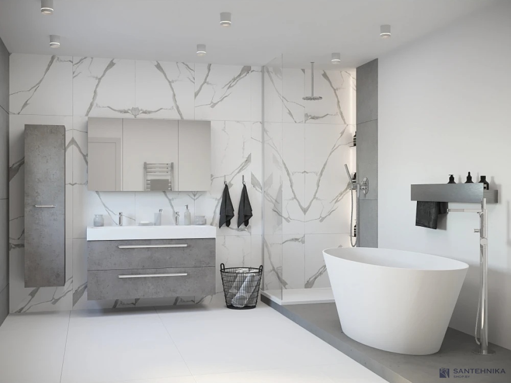 Каменная ванна Canterno Альмерия 160, белый матовый