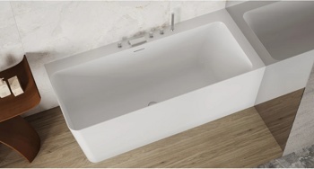 Каменная ванна Canterno Гандия 160R, белый глянцевый - фото2