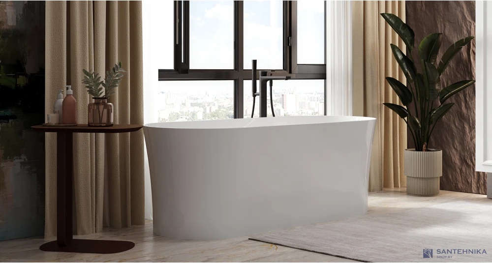 Каменная ванна Canterno Аликанте 170, белый матовый