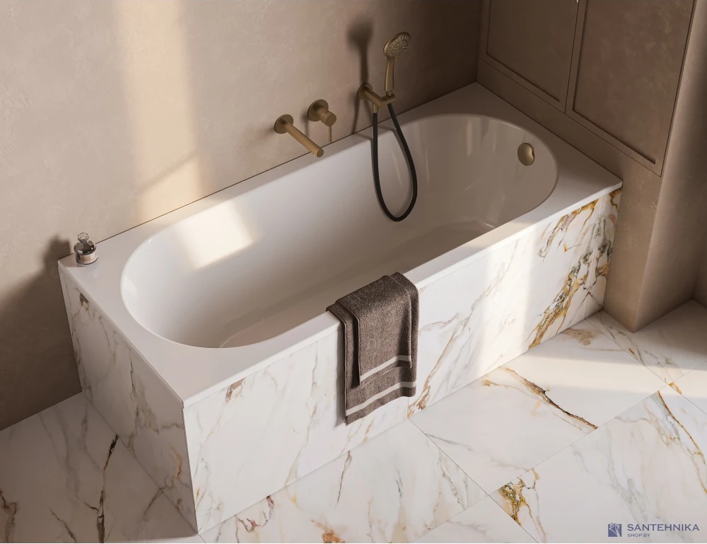 Каменная ванна Canterno Оренсе 150x75, белый матовый