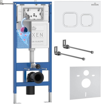 Комплект 4 в1 инсталляции для подвесного унитаза Roxen StounFix Dual Fresh 826157 - фото