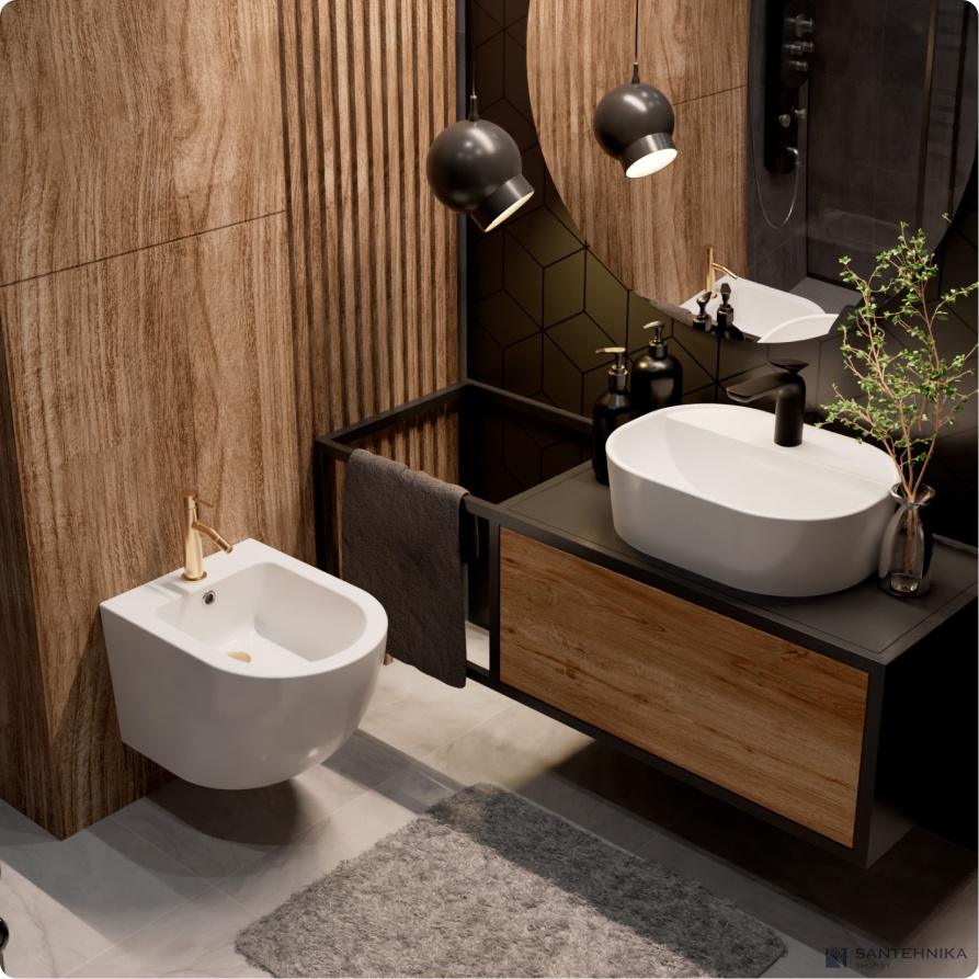 Смеситель для биде AQUAme Siena AQM6216GG, золото